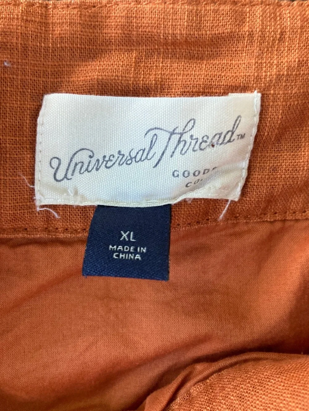 Universal Thread Women's Midi Dress XL Burnt Orange Belted Peasant Spring - Picture 4 of 7